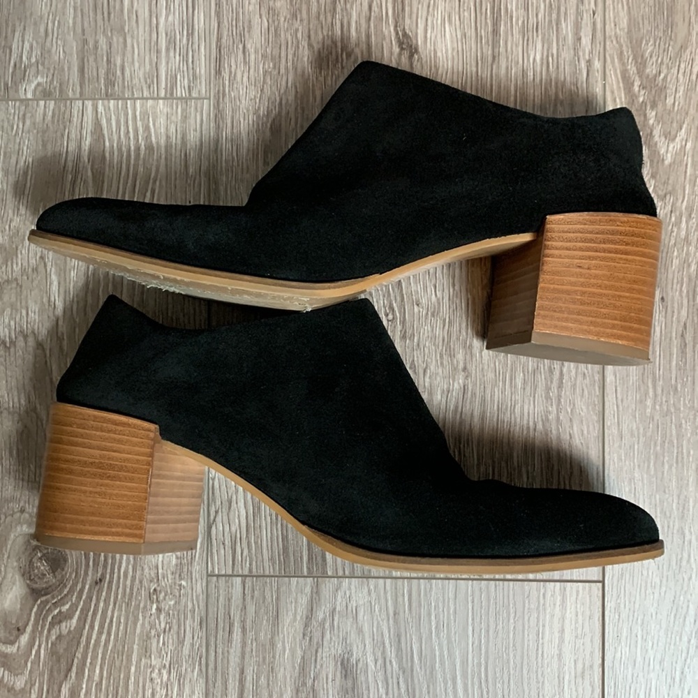 Everlane Suede Heel Mules Black Size 9.5 - Picture 10 of 16